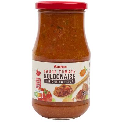 Auchan Sauce bolognaise riche en boeuf origine France, 420g