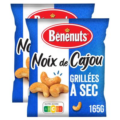 Benenuts Noix de cajou grillées à sec, 2x165g