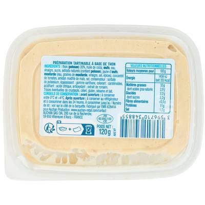 3596710348855 - Auchan - Tartinable au Thon Spécial Sandwich