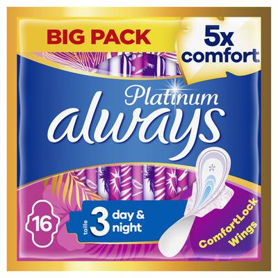 Always Serviettes Hygiéniques avec Ailettes, 16 serviettes