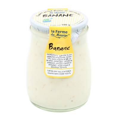 La Ferme du manège Yaourt Banane au lait entier, 180g