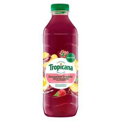 Tropicana Sensation Fruitee - Pêche Framboise Vanille, 1L
