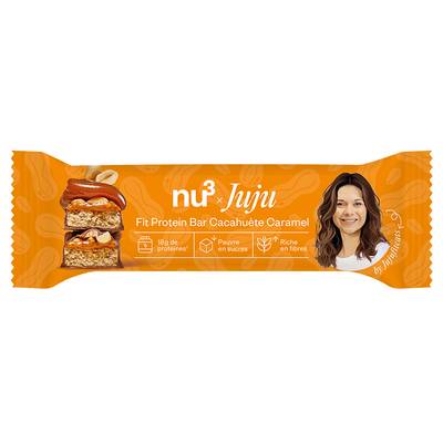 NU3 Barre Protéinée Cacahuètes Caramel - Fit Protein Bar Cacahuèt Caramel - Juju Fitcats, 55g