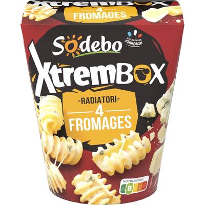 Sodebo Xtem Box Pâtes Radiatori 4 Fromages, 400g