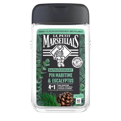 Le Petit Marseillais Gel Douche Homme Pin Maritime & Eucalyptus, 250ml