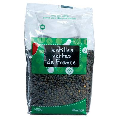 Auchan Lentilles Vertes de France, 500g