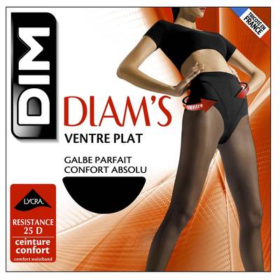 Dim Collant Diam's Ventre Plat Noir 25D, Taille 2