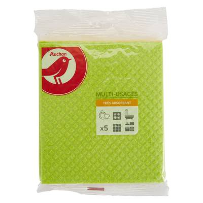 Auchan Lavettes multi-usages, 5 lavettes
