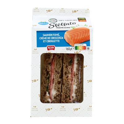 Galileo - L'Italie des Saveurs Sandwich Saumon Fumé, Crème de Crescenza et Ciboulette, 160g