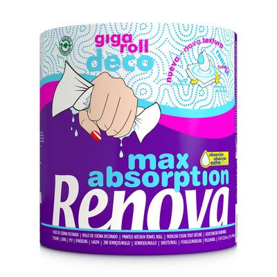 RENOVA Essuie-tout Gigaroll Max Absorption Deco, 1 rouleau
