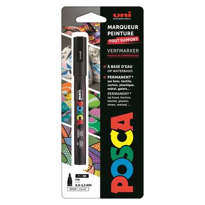 Uni Posca  Marqueur Pointe fine Noire, 1  marqueur