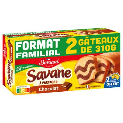 Savane Familial bi-pack à partager au chocolat, 620g