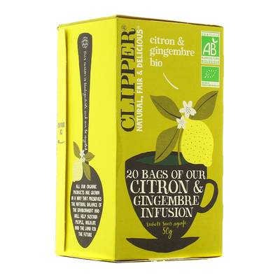 Clipper Infusion Citron Gingembre Bio, 50g