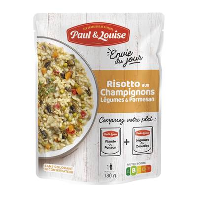 Paul & Louise - Envie du Jour Risotto aux Champignons, Légumes, Parmesan AOP, 180g