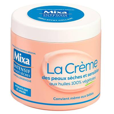 Mixa Crème pour Peaux Sèches et Sensibles - Visage, Corps, Mains, 400ml
