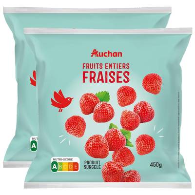 Auchan Fraise entières, Lot de 2x450g