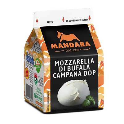 Mandara Mozzarella di bufala DOP en format brique, 100g
