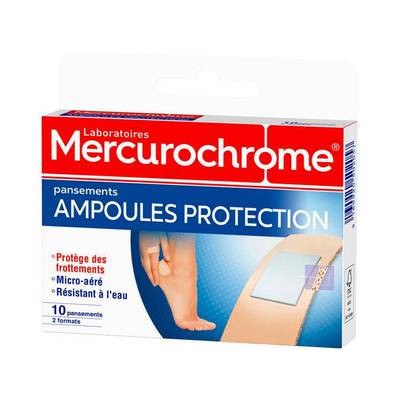 Mercurochrome Pansement ampoules, 10 pansements