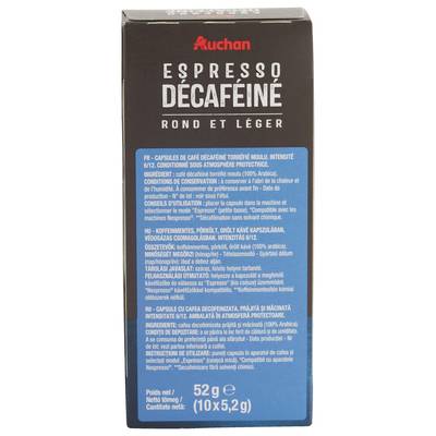 3245678093757 - Auchan - Capsules de café Espresso décaféiné