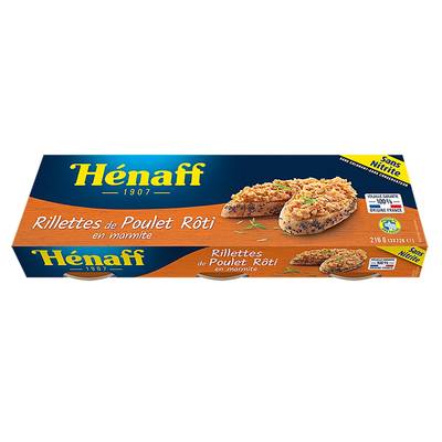 Henaff Rillettes Bretones au Poulet Rôti, 3x72g