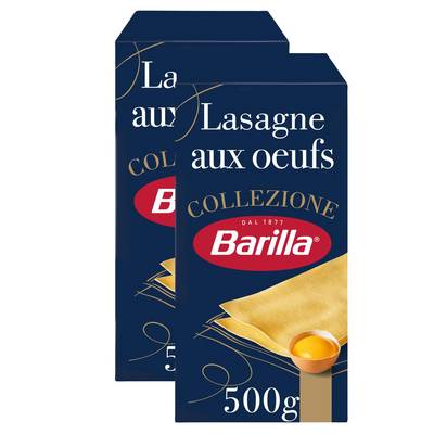 Barilla Collezione Pâtes Lasagne aux Oeufs, Lot de 2x500g