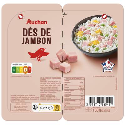 Auchan Dés de Jambon, 2x75g