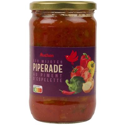 Auchan Piperade au piment d'espelette en bocal, 650g