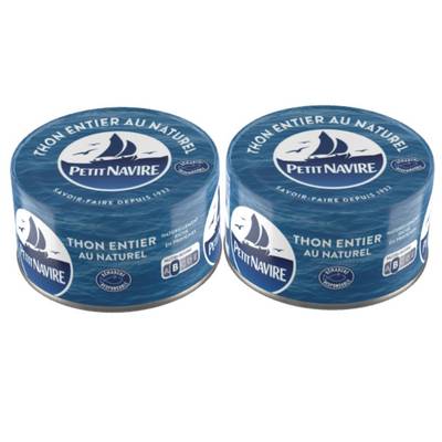 Petit Navire Thon entier au naturel Albacore, 2x93g