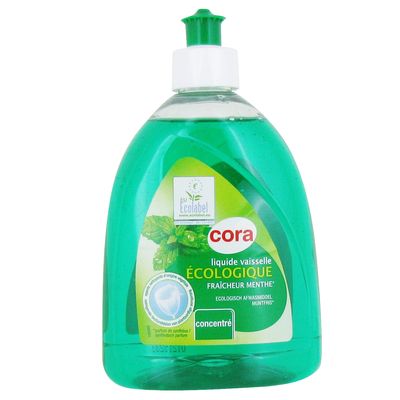 Liquide vaisselle concentrée écologique fraîcheur menthe Liquide vaisselle concentrée écologique fraîcheur menthe ,CORA,500ml