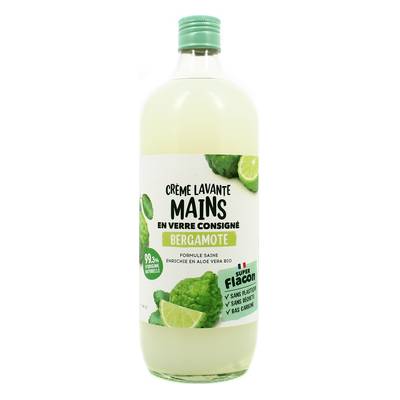 Super Flacon Savon Liquide pour les Mains Bergamote, Recharge en verre 1L