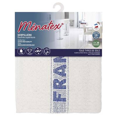 Ménatex Serpillière gaufrée supérieure blanche, 1 pièce