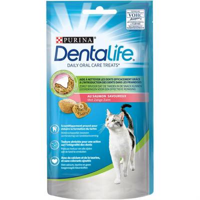 Purina - Dentalife Friandises Bucco-Dentaire Saumon pour chat adulte, 40g