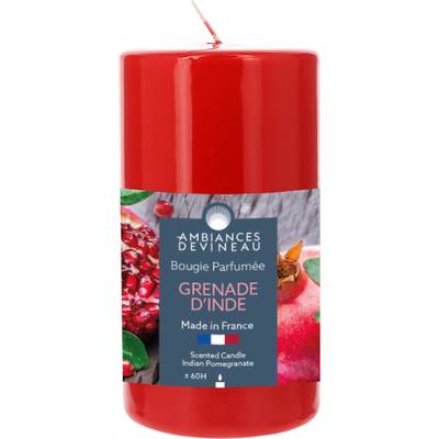 Ambiances Devineau Bougie cylindrique Grenade d'Inde, 13 cm
