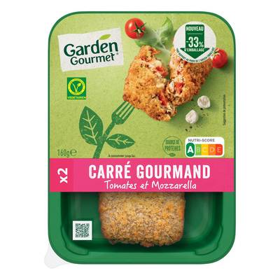 Garden Gourmet Carré Gourmand Tomates et Mozzarella, 2x80g