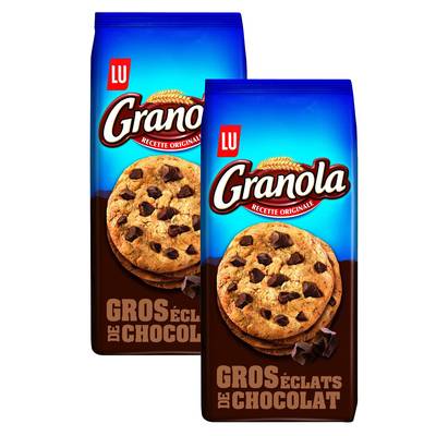 Granola Cookies Gros éclats de chocolat, 2x184g