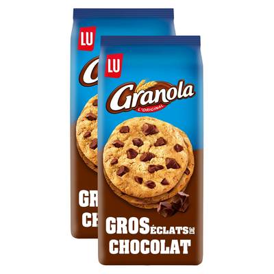 Granola Cookies Gros éclats de chocolat, 2x184g