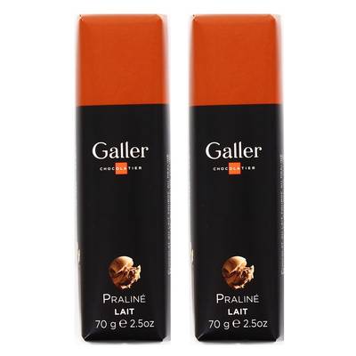 Galler Bâton de chocolat au lait praliné 30%, 2x70g