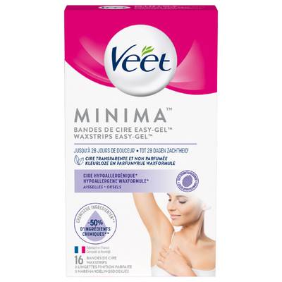 Veet Bande de cire froide Aiselles Minima, 16 bandes