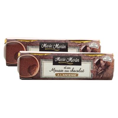 Marie Morin Mousse au chocolat à l'ancienne, 2 packs de 2x100g