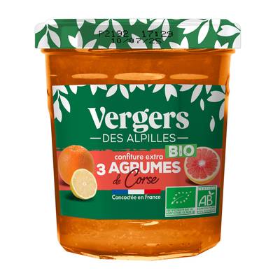 Vergers des Alpilles Confiture Extra 3 Agrumes de Corse Bio, 350g