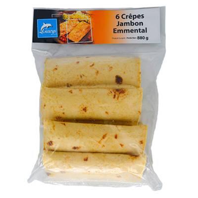 Gineys Crêpes géantes jambon emmental, 6 Crêpes - 800g