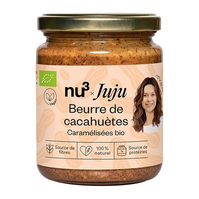 NU3 Beurre de cacahuète caramélisée bio - Juju Fitcats, 250g