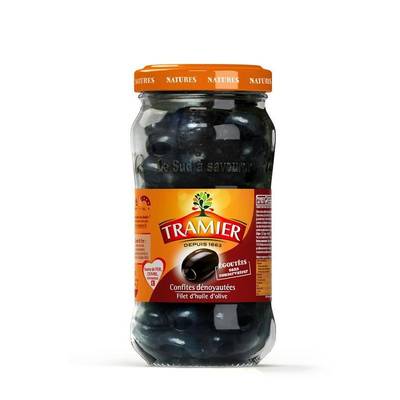 Tramier Olives noires confites dénoyautées et filet d'huile d'olive, 150g