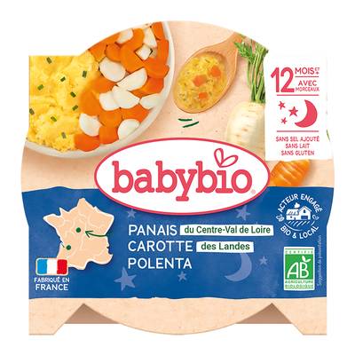 Babybio Douceur de panaïs et carotte-polenta Bio Assiette Bébé Dès 12 mois, 230g