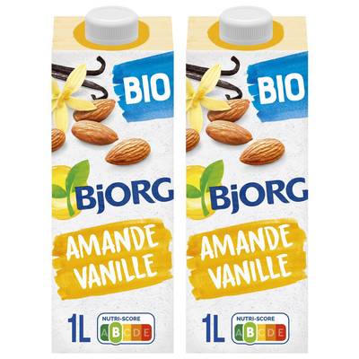 Bjorg Lait d'Amande Vanille Boisson Végétale Bio, Lot de 2x1L