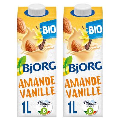 Bjorg Lait d'Amande Vanille Boisson Végétale Bio, Lot de 2x1L