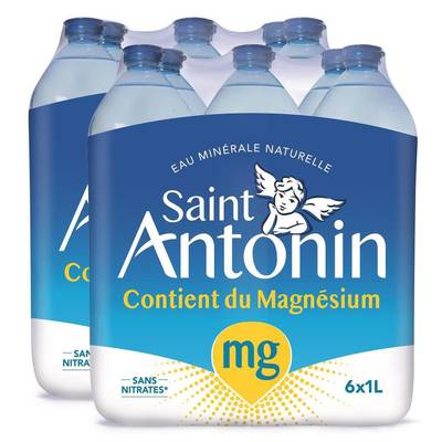 St Antonin Eau minérale naturelle, 2 packs de 6x1L