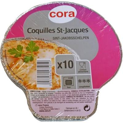 Cora Barquette coquille saint jacques Aluminium, 10 pièces