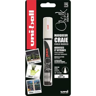 Uniball Marqueur craie, pointe large blanc, 1 marqueur