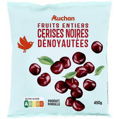 Auchan Cerises noires dénoyautées, 450g